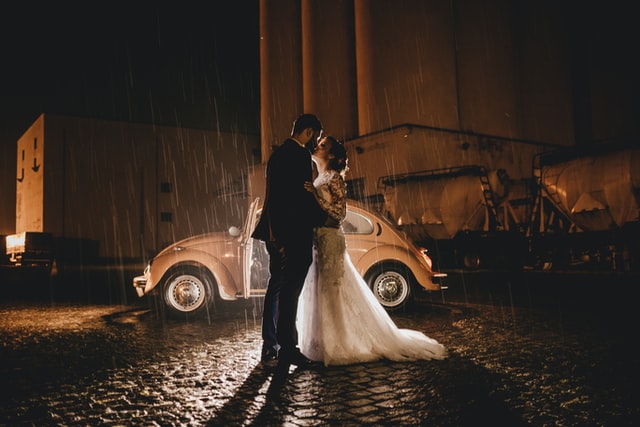 Wedding in the rain